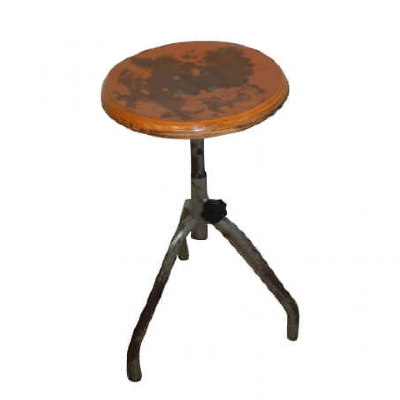Sgabello in ferro e legno, anni '50 1169126