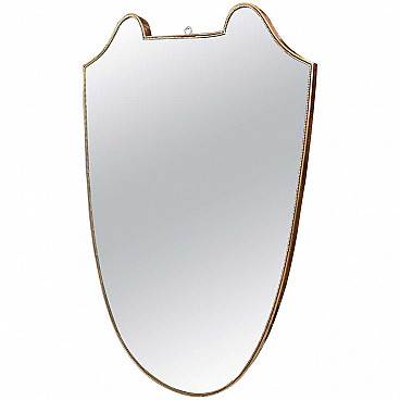 Brass italian wall mirror in the manner of Gio Ponti, 50s