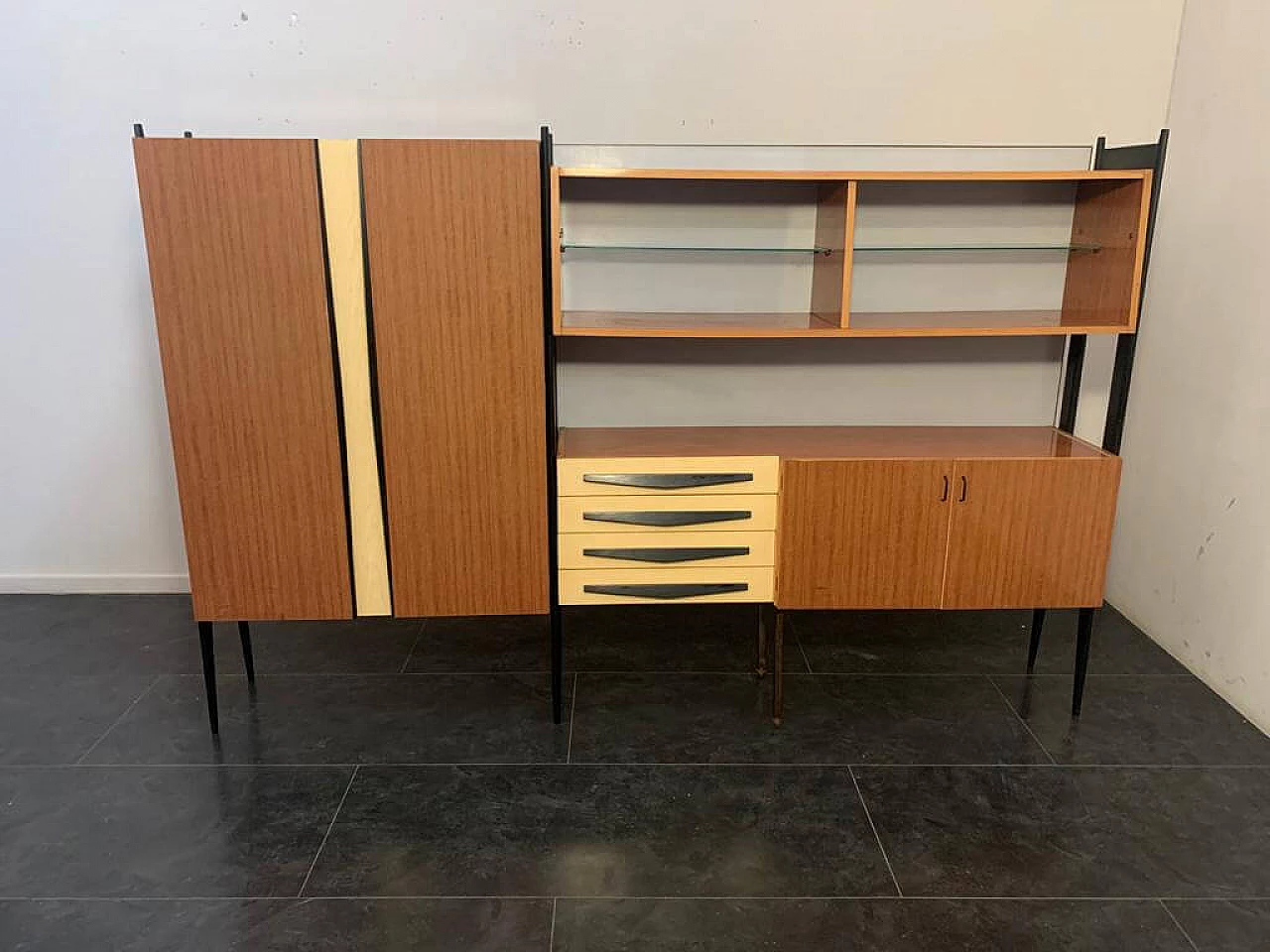 Libreria in laminato e legno laccato, anni '60 1169298