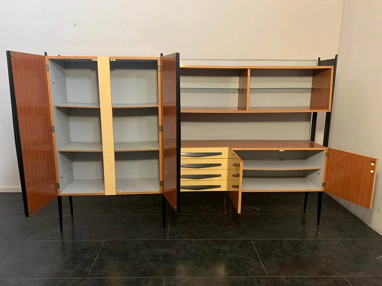 Bookcase in laminate and lacquered wood, 60s 1169300