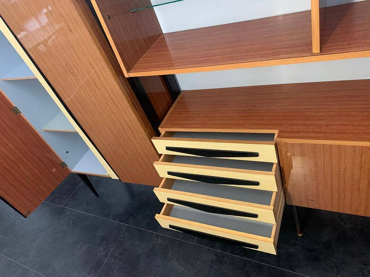 Libreria in laminato e legno laccato, anni '60 1169303