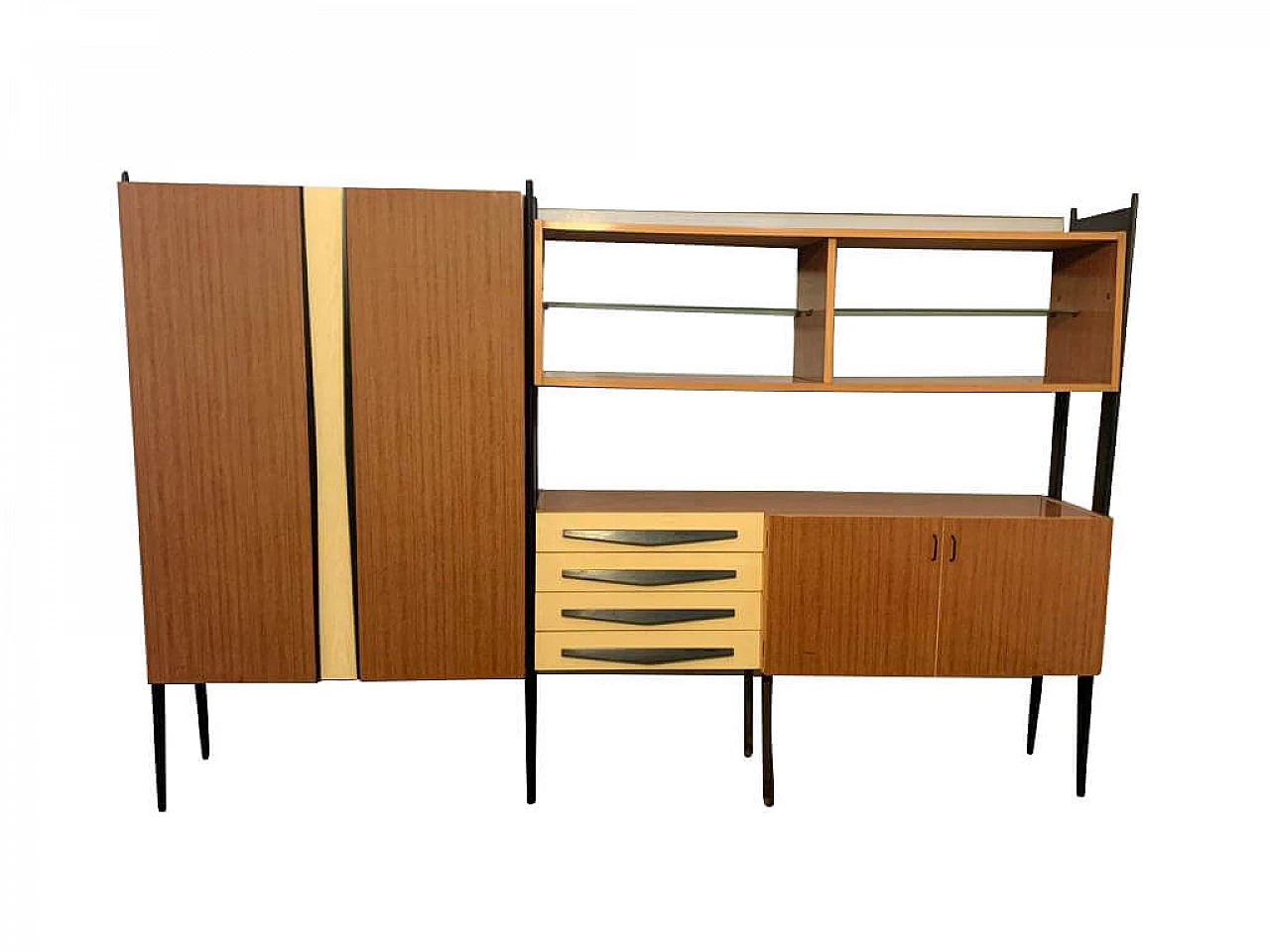 Bookcase in laminate and lacquered wood, 60s 1169421