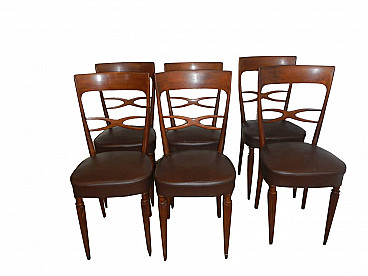 6 Beechwood chairs by Paolo Buffa, 1950s