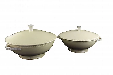 Pair of soup tureens from Boch Frères, La Louviere, 1920