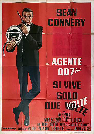Poster Agente 007 Si vive solo due volte, Italian first edition poster, 60s
