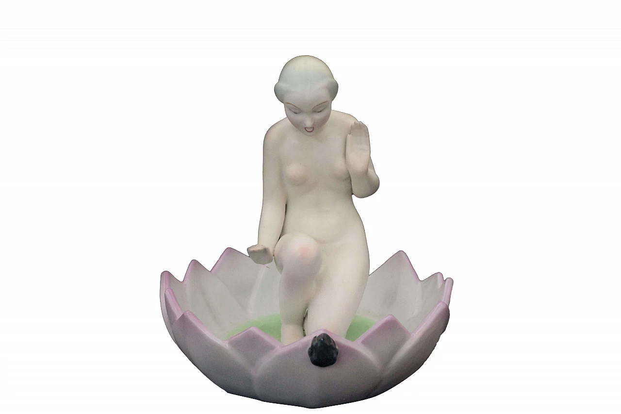 Ceramic sculpture of a woman in bloom from Ronzan Torino, 1940s 1169728