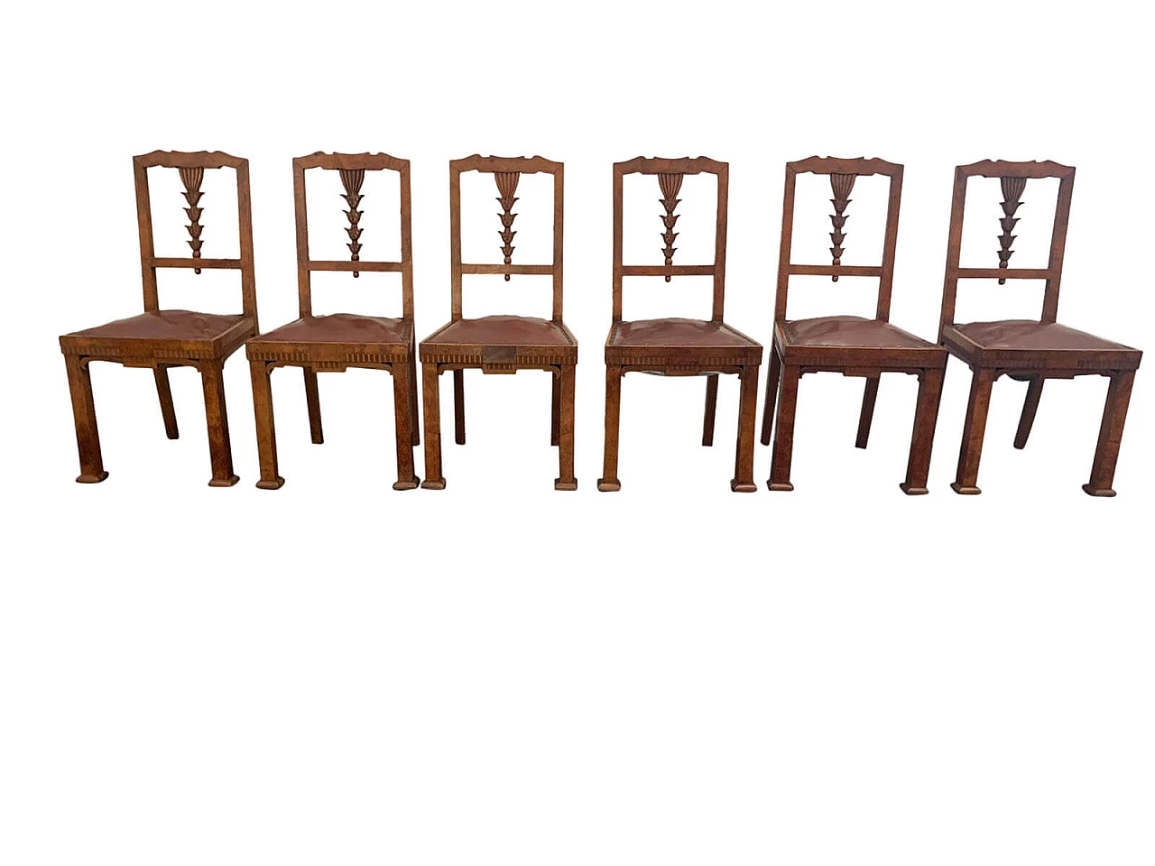 6 Art Deco chairs in Tuja briar, 1930s 1169811