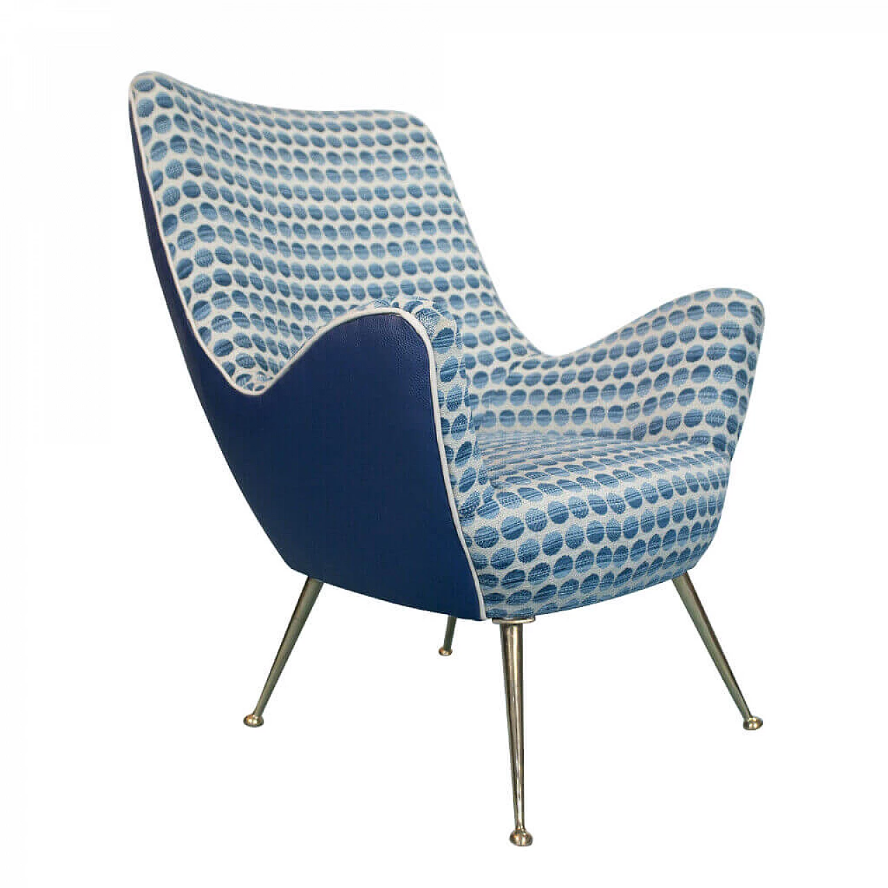 Polka dot and brass armchair, 70's 1169969