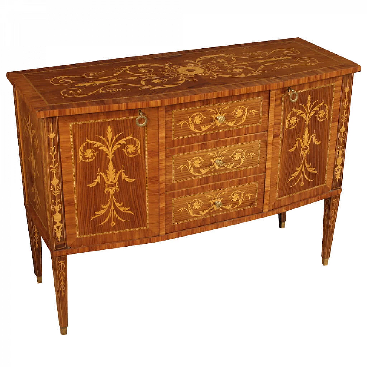 Credenza italiana intarsiata in stile Luigi XVI 1170019