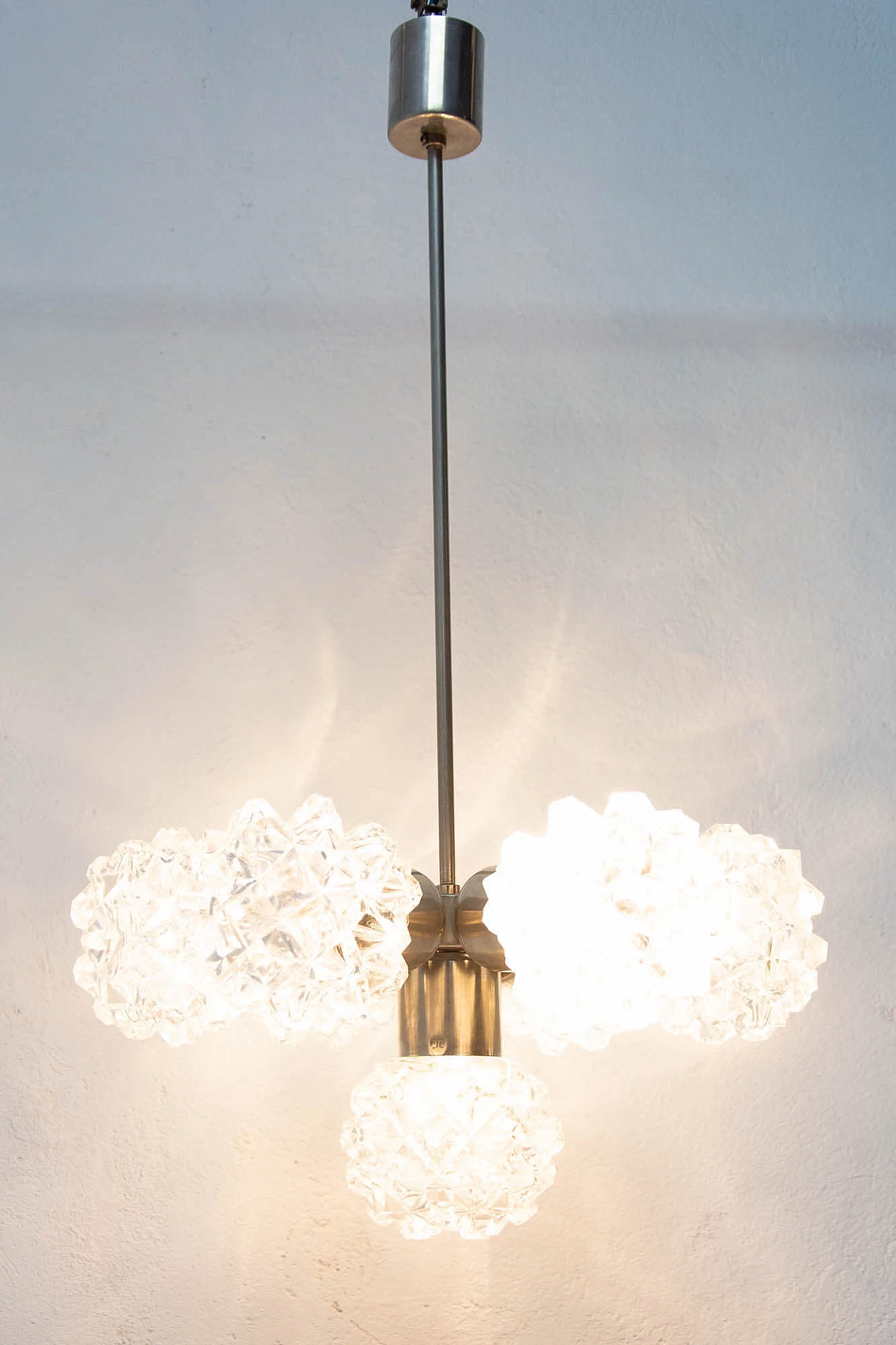 Lampadario in vetro tagliato per Kamenicky Šenov, anni '70 1170173