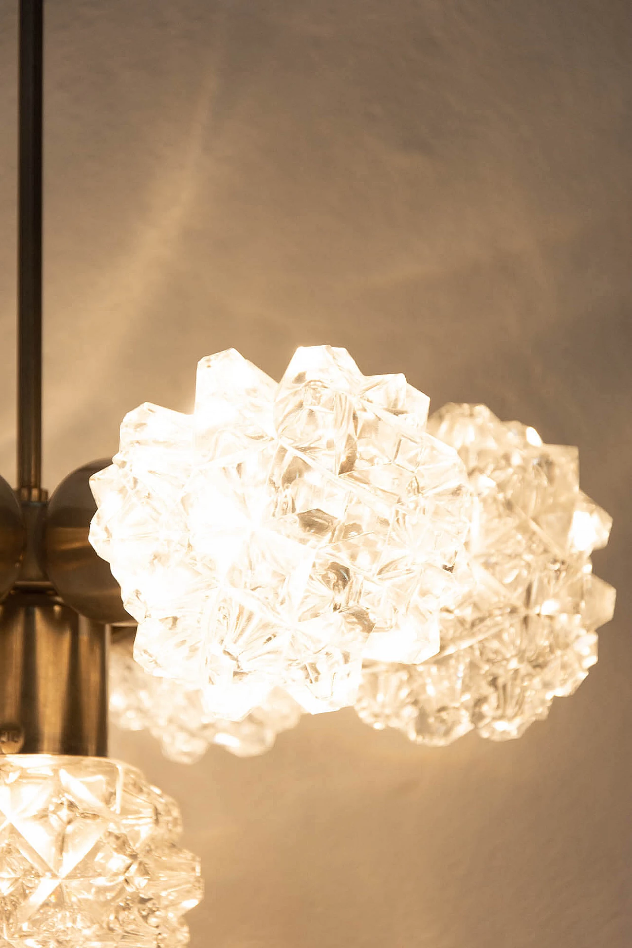 Lampadario in vetro tagliato per Kamenicky Šenov, anni '70 1170174