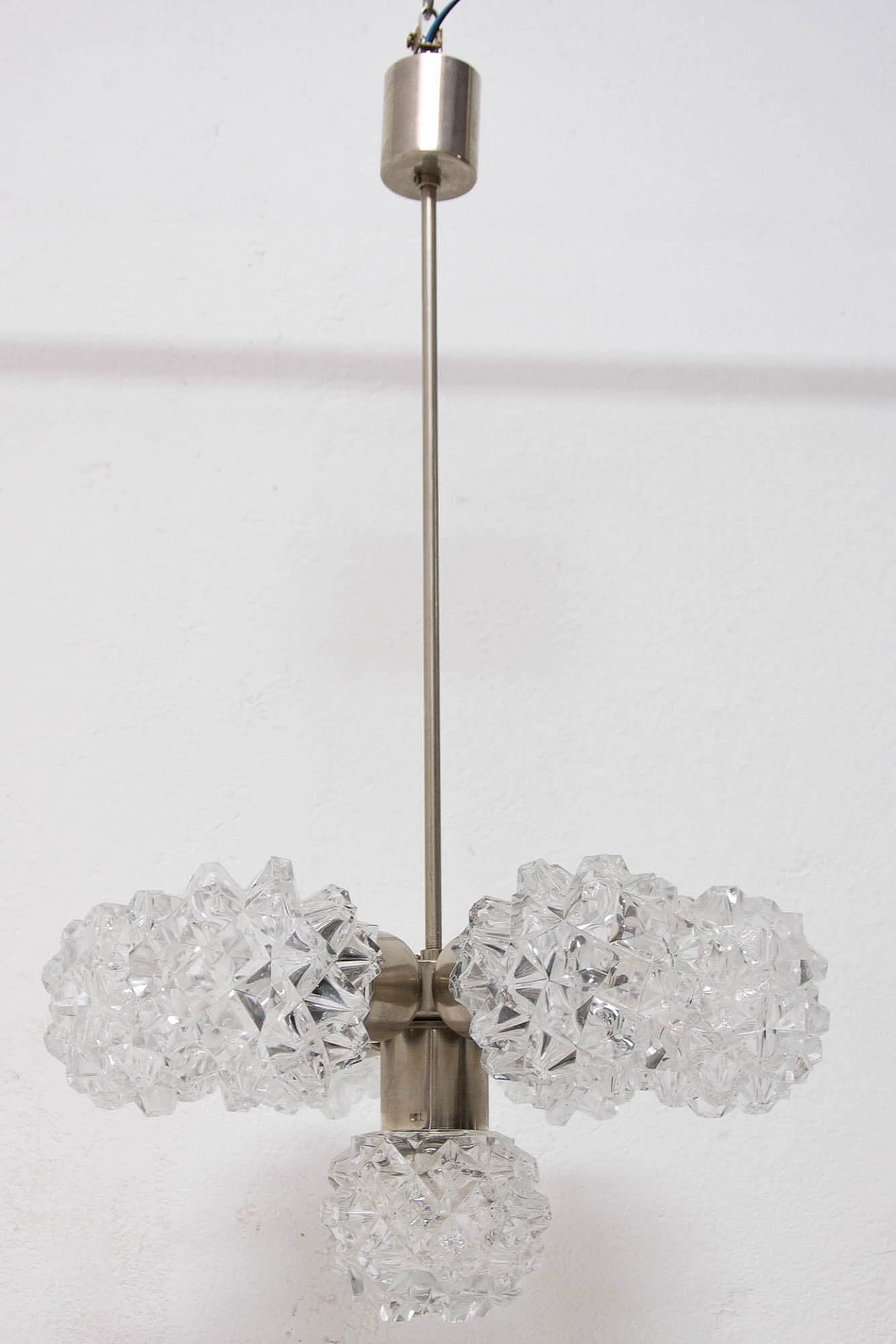 Lampadario in vetro tagliato per Kamenicky Šenov, anni '70 1170175