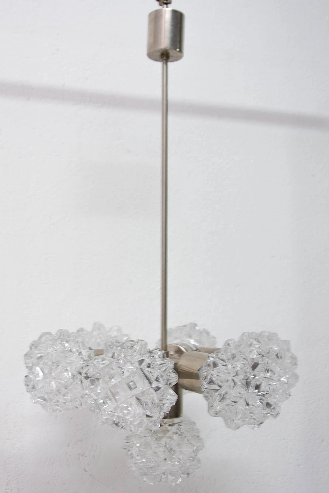 Lampadario in vetro tagliato per Kamenicky Šenov, anni '70 1170177