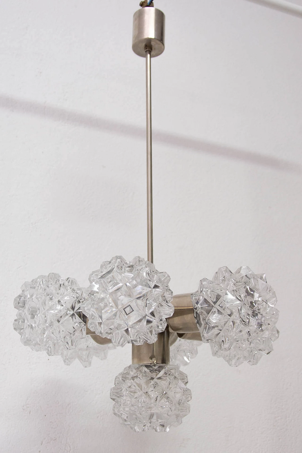 Lampadario in vetro tagliato per Kamenicky Šenov, anni '70 1170178