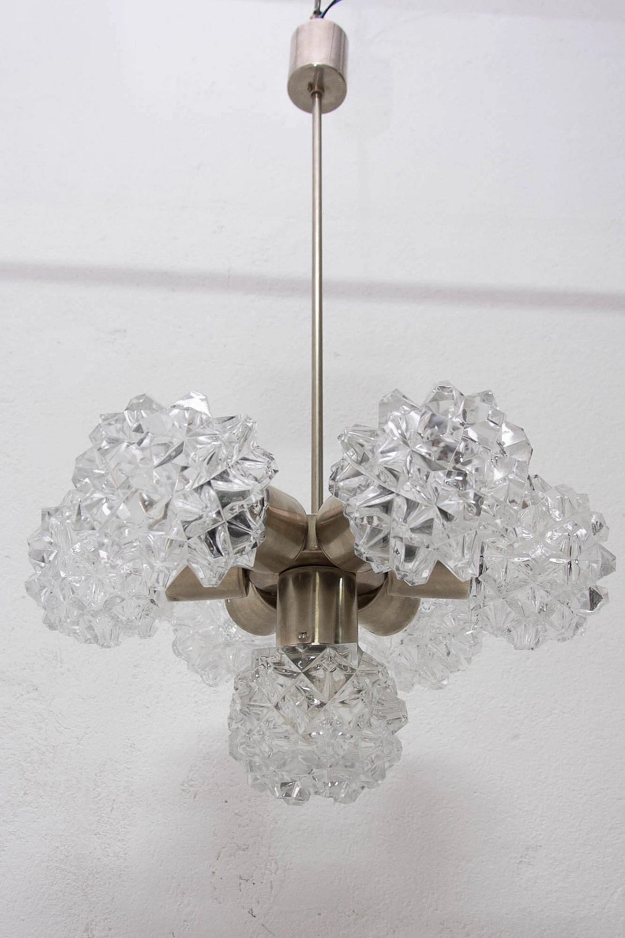 Lampadario in vetro tagliato per Kamenicky Šenov, anni '70 1170179