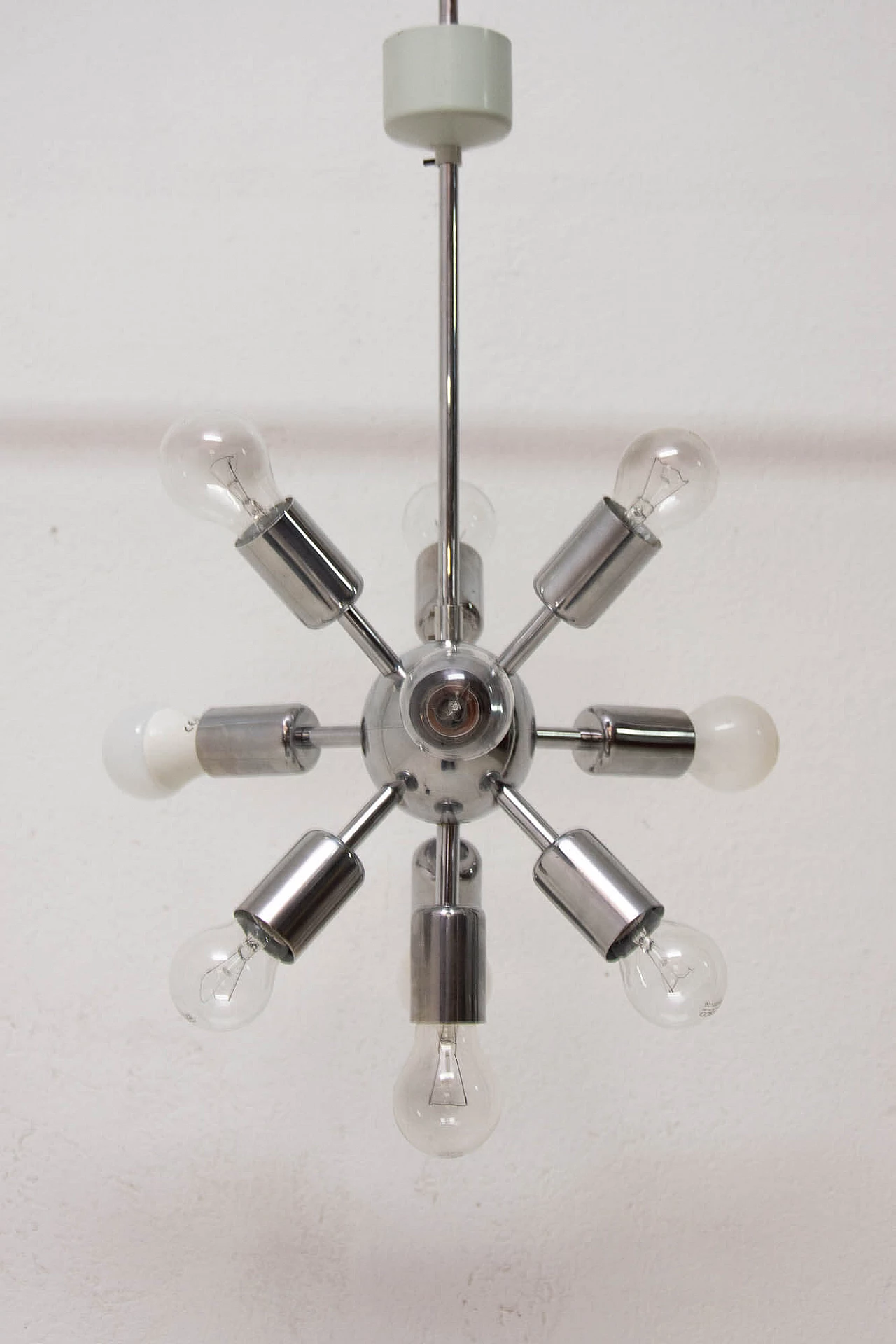 Space Age ten arms chromed Sputnik chandelier, 60s 1170187