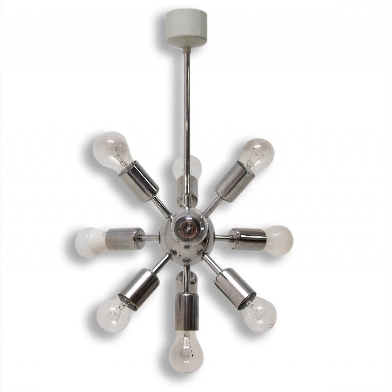 Space Age ten arms chromed Sputnik chandelier, 60s 1170188