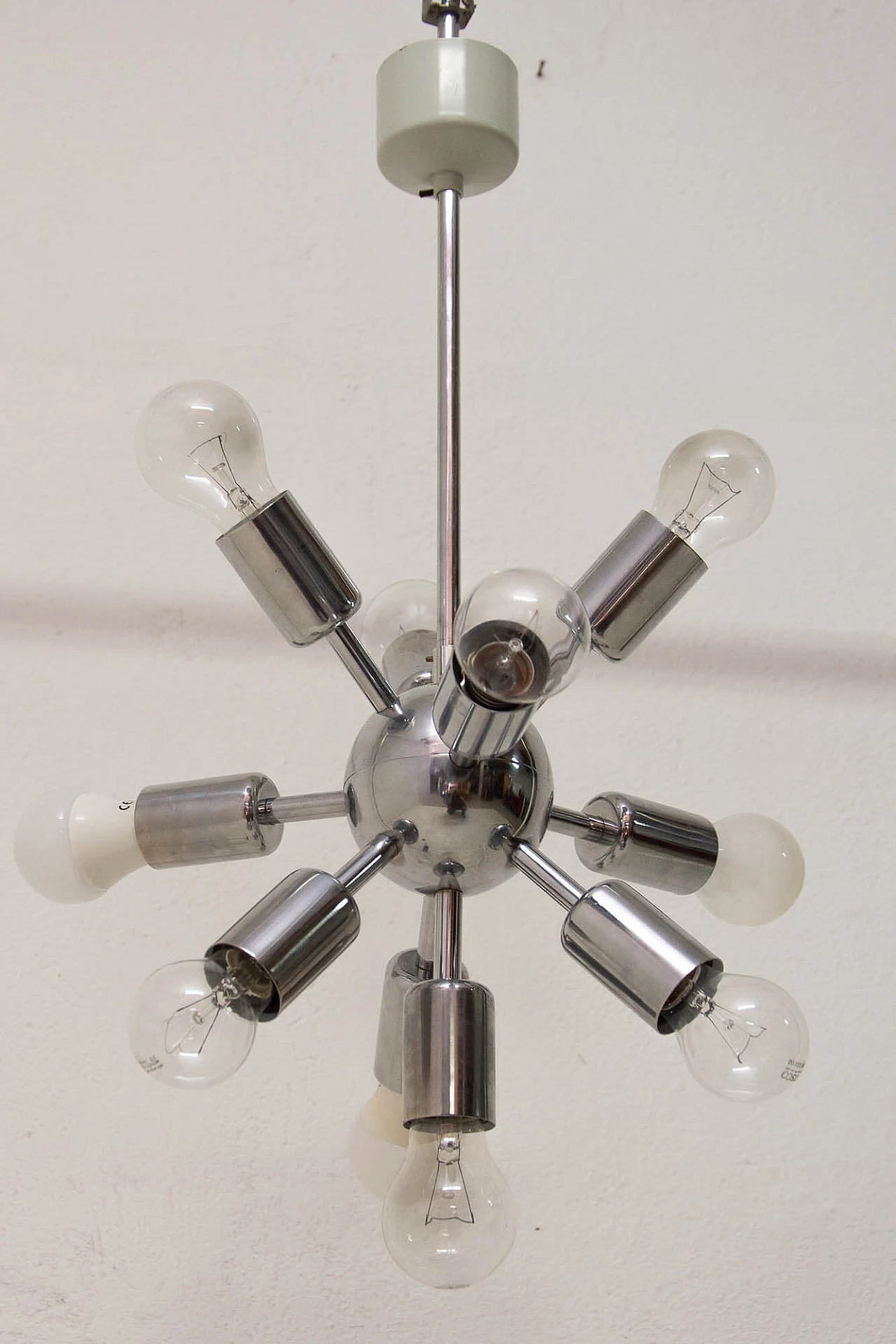 Space Age ten arms chromed Sputnik chandelier, 60s 1170191