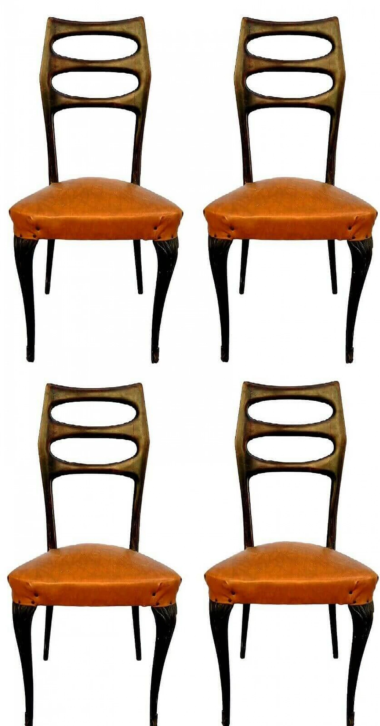 4 walnut chairs by Paolo Buffa, 50s 1170546