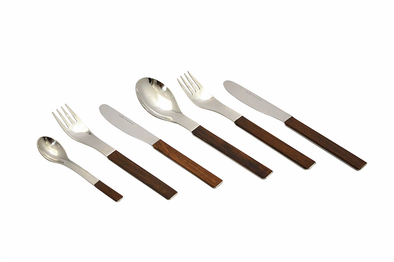 Cutlery set for 6 in rosewood Duo by Carl Auböck III for Rosenthal, 1967 1170646