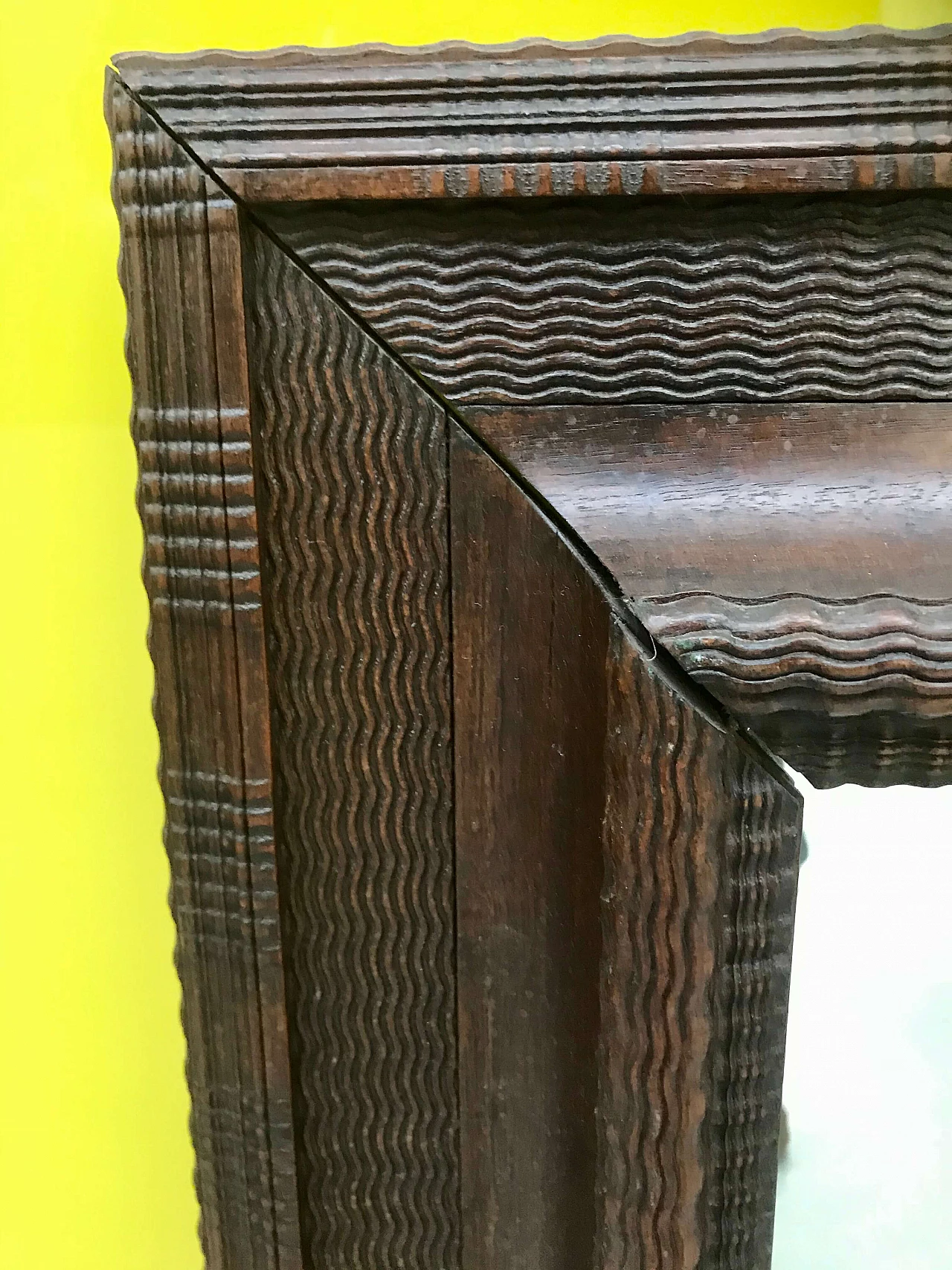 Cornice Guillochè con specchio in rovere, primi ’800 1170791