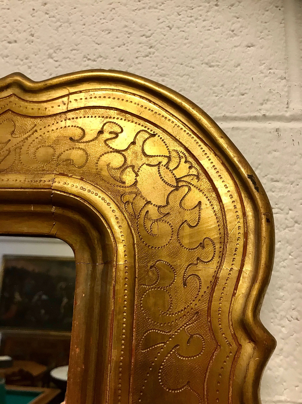 Golden leaf mirror, tray model, end of '800 1170814