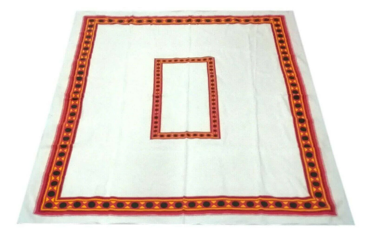 Tablecloth with 6 napkins Paulista by Armando Testa, 70's 1170887