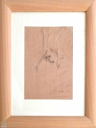 Disegno su carta di Filippo de Pisis autenticato Pandolfini, anni '30