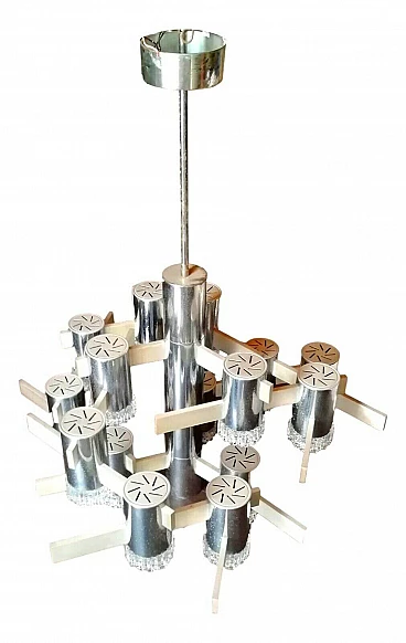 16-light chandelier by Gaetano Sciolari, 70s