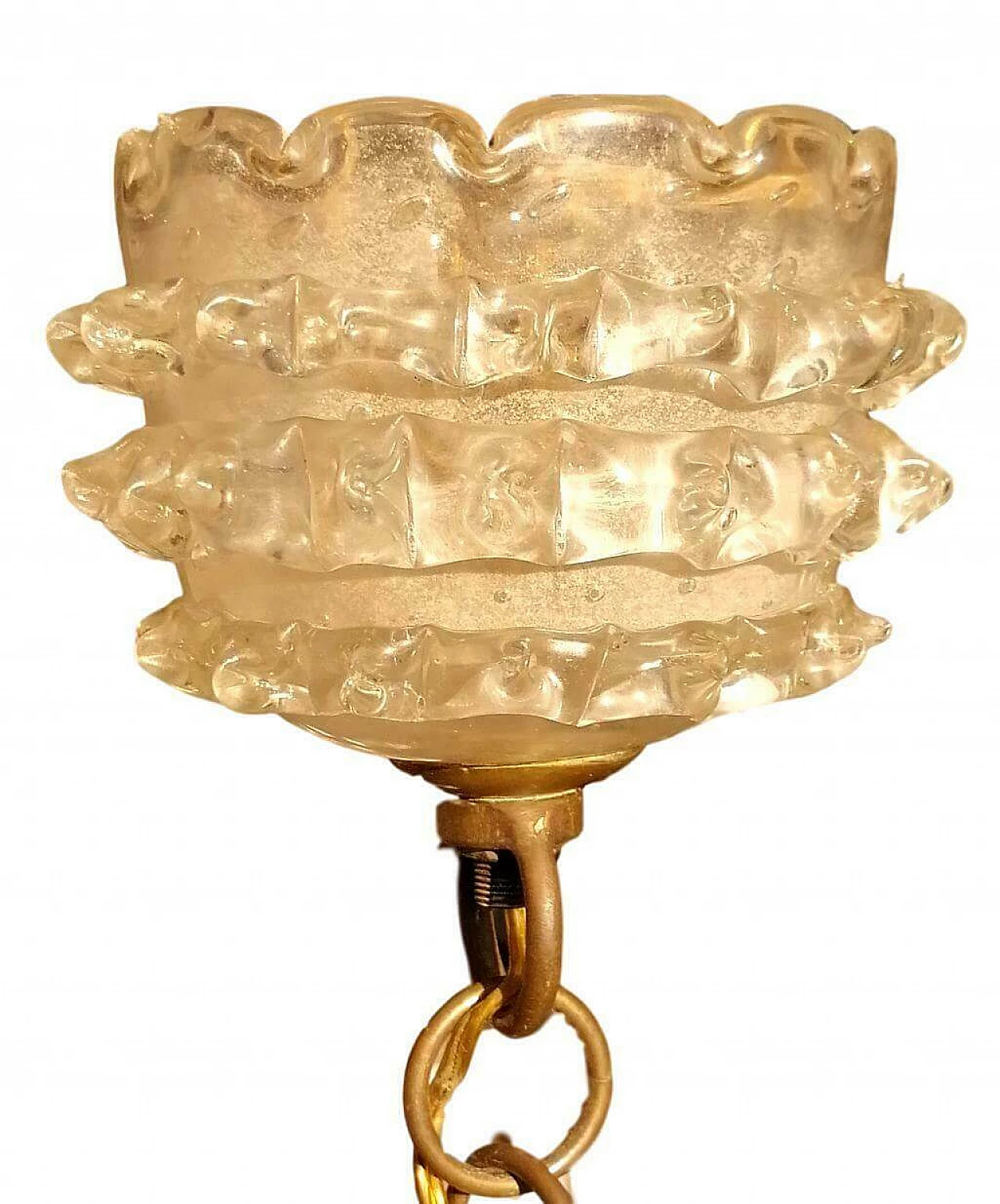 Lampadario in vetro di Murano Rostrato di Ercole Barovier, anni '50 1170916