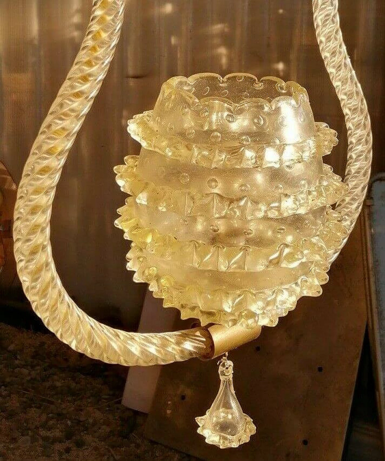 Rostrato Murano glass chandelier by Ercole Barovier, 50s 1170920