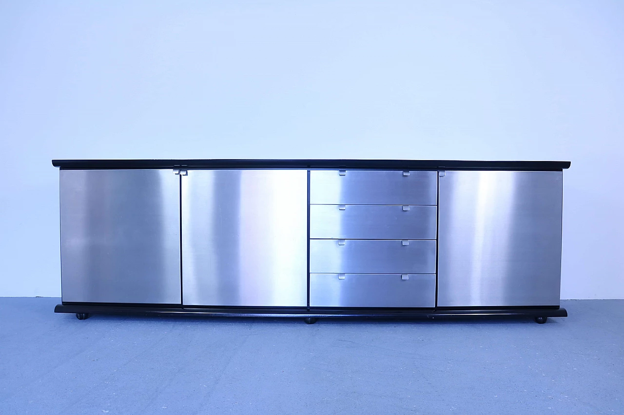 Sideboard in wood and steel by Acerbis, 70's 1171073