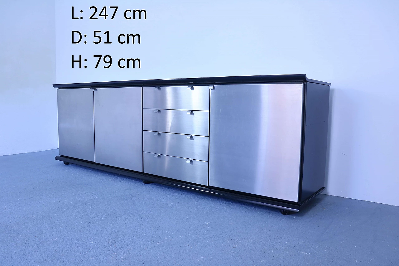 Sideboard in legno e acciaio di Acerbis, anni '70 1171075