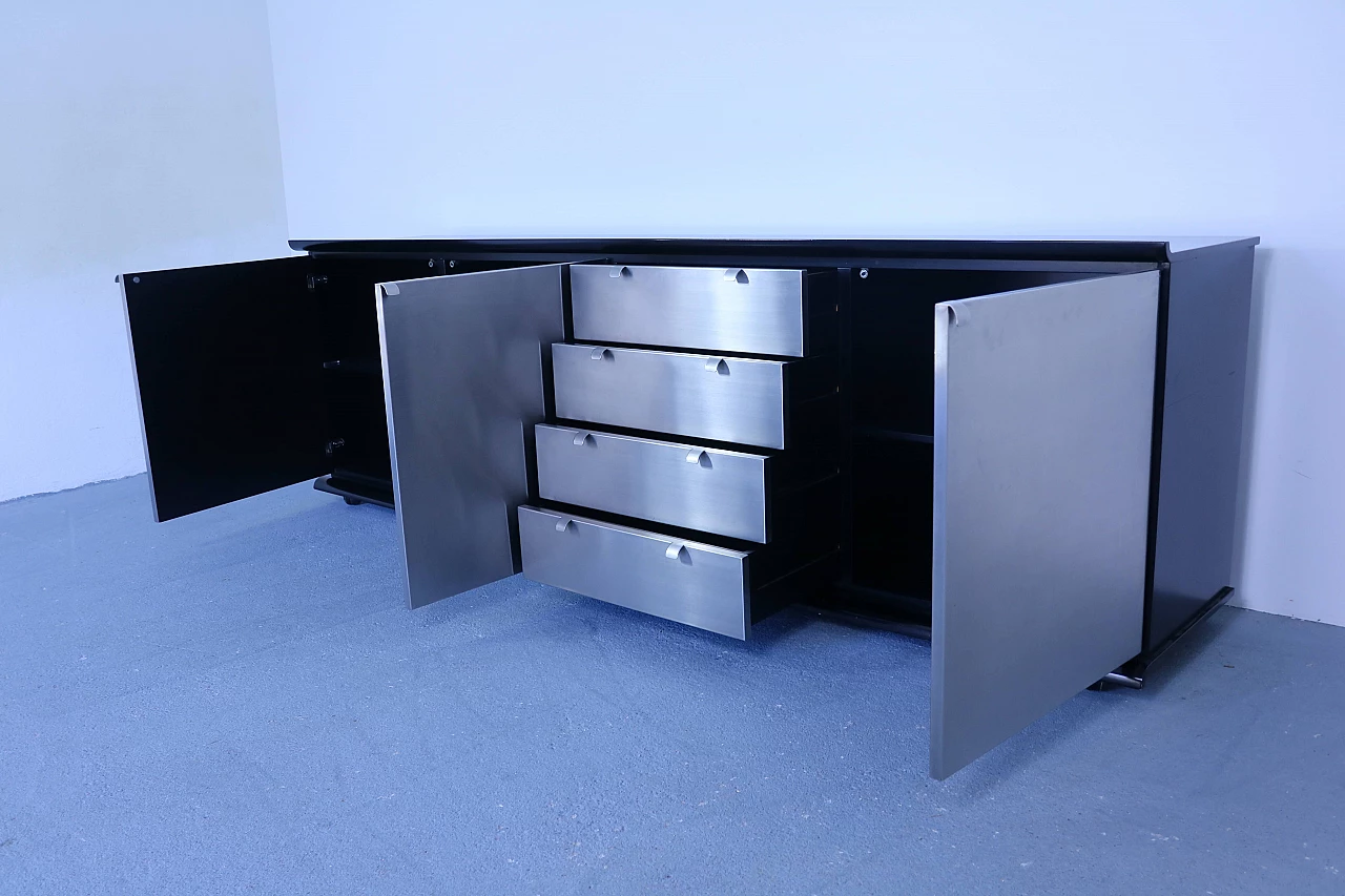 Sideboard in legno e acciaio di Acerbis, anni '70 1171082