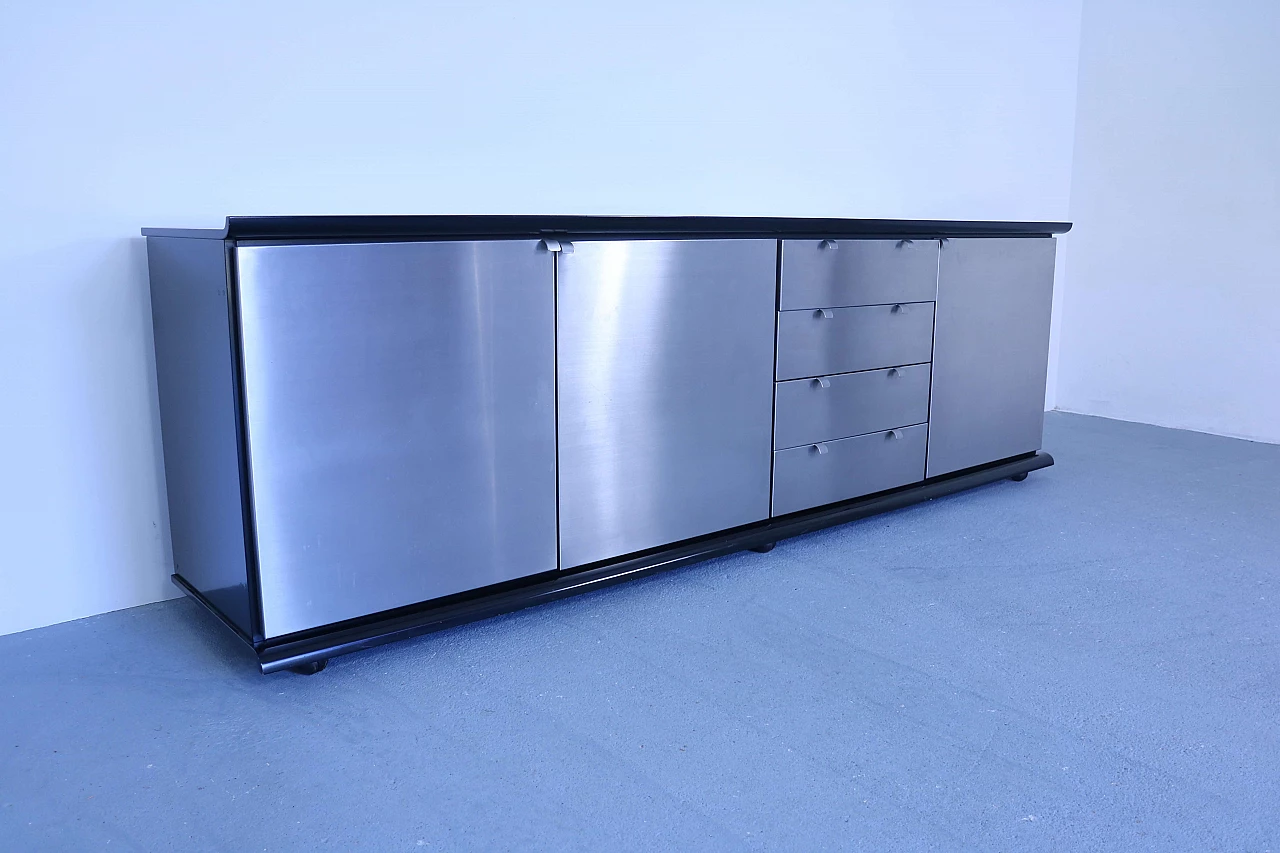 Sideboard in wood and steel by Acerbis, 70's 1171086