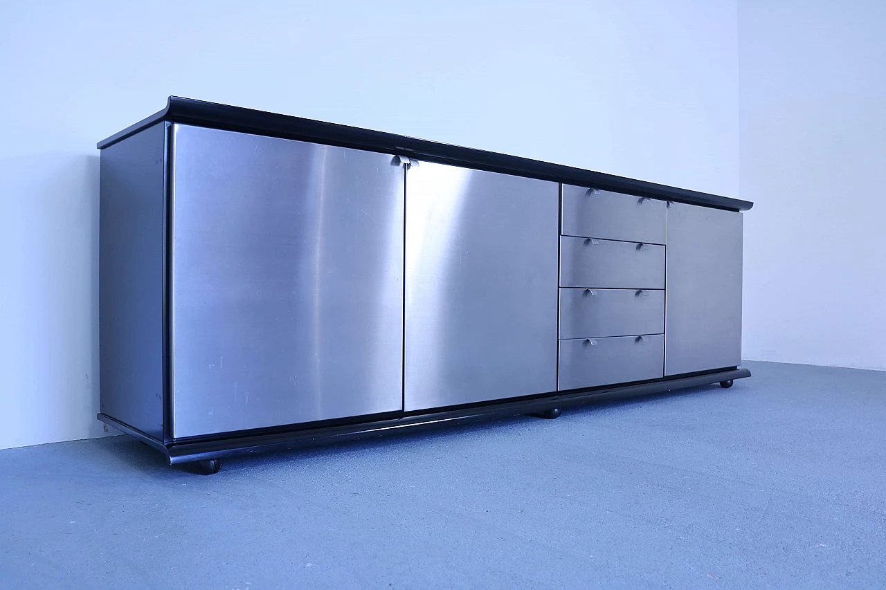 Sideboard in legno e acciaio di Acerbis, anni '70 1171087