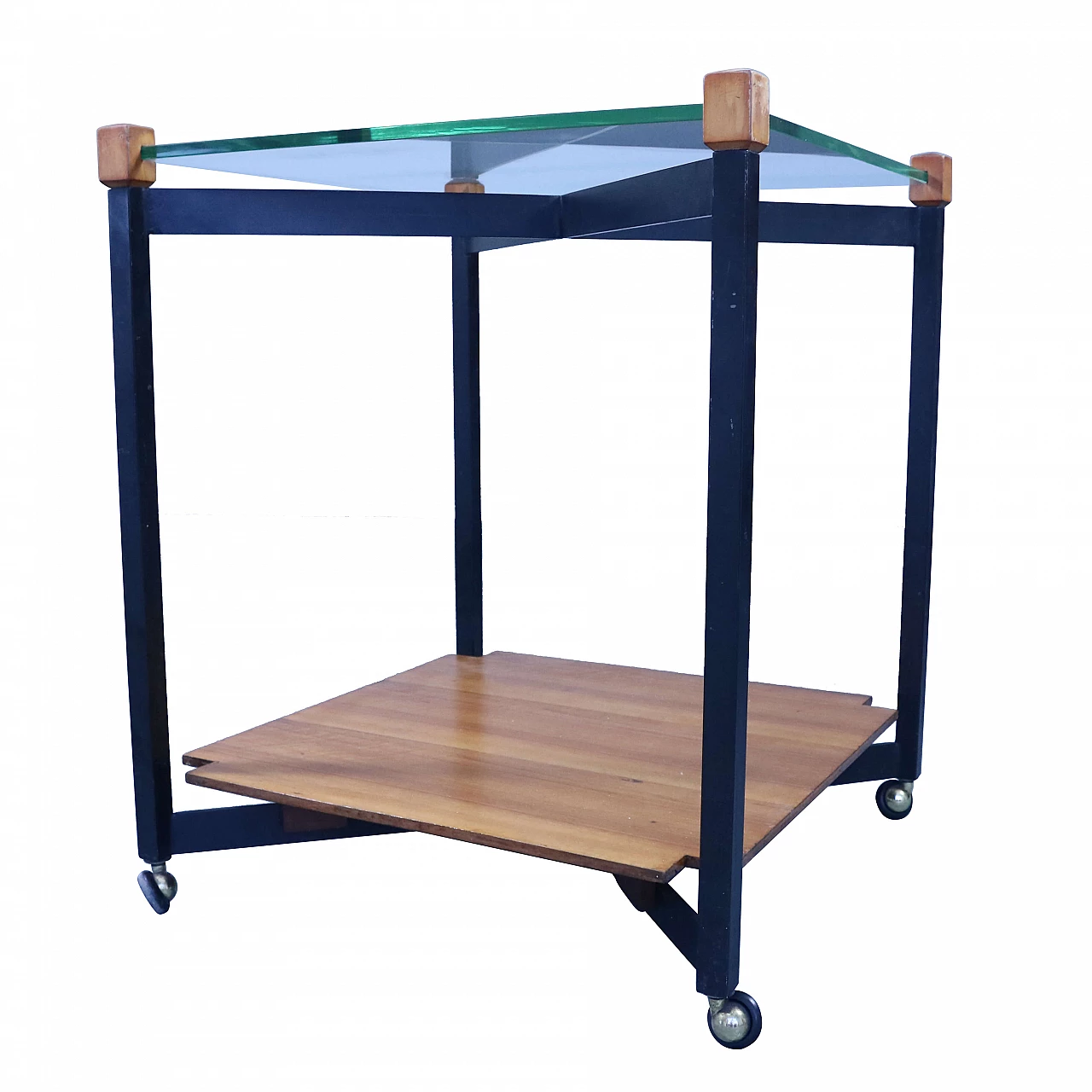 Wooden metal and glass trolley 1171494