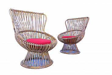 Pair of armchairs Margherita by Franco Albini for Bonacina