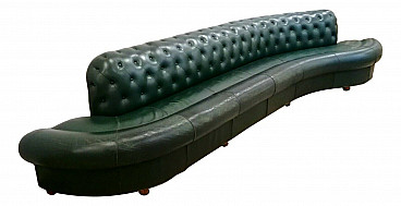 Serpentine curved capitonné sofa by Vladimir Kagan, 70s