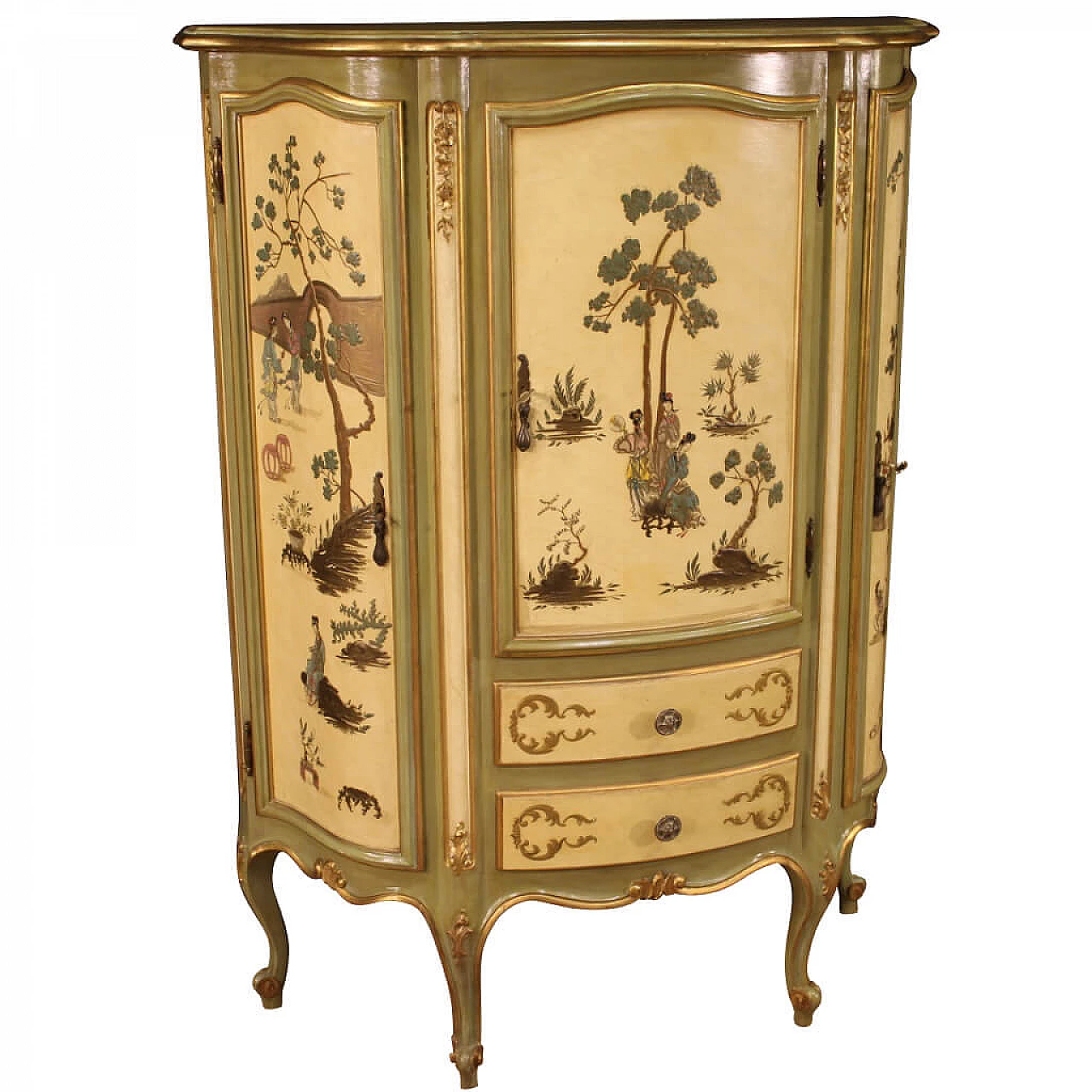 Gilded, lacquered and painted Venetian sideboard 1171863