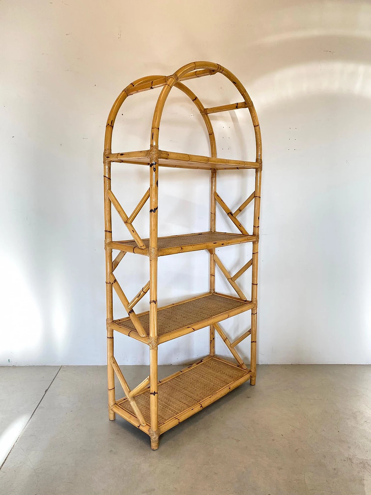 Libreria in bambù, anni '70 1172092