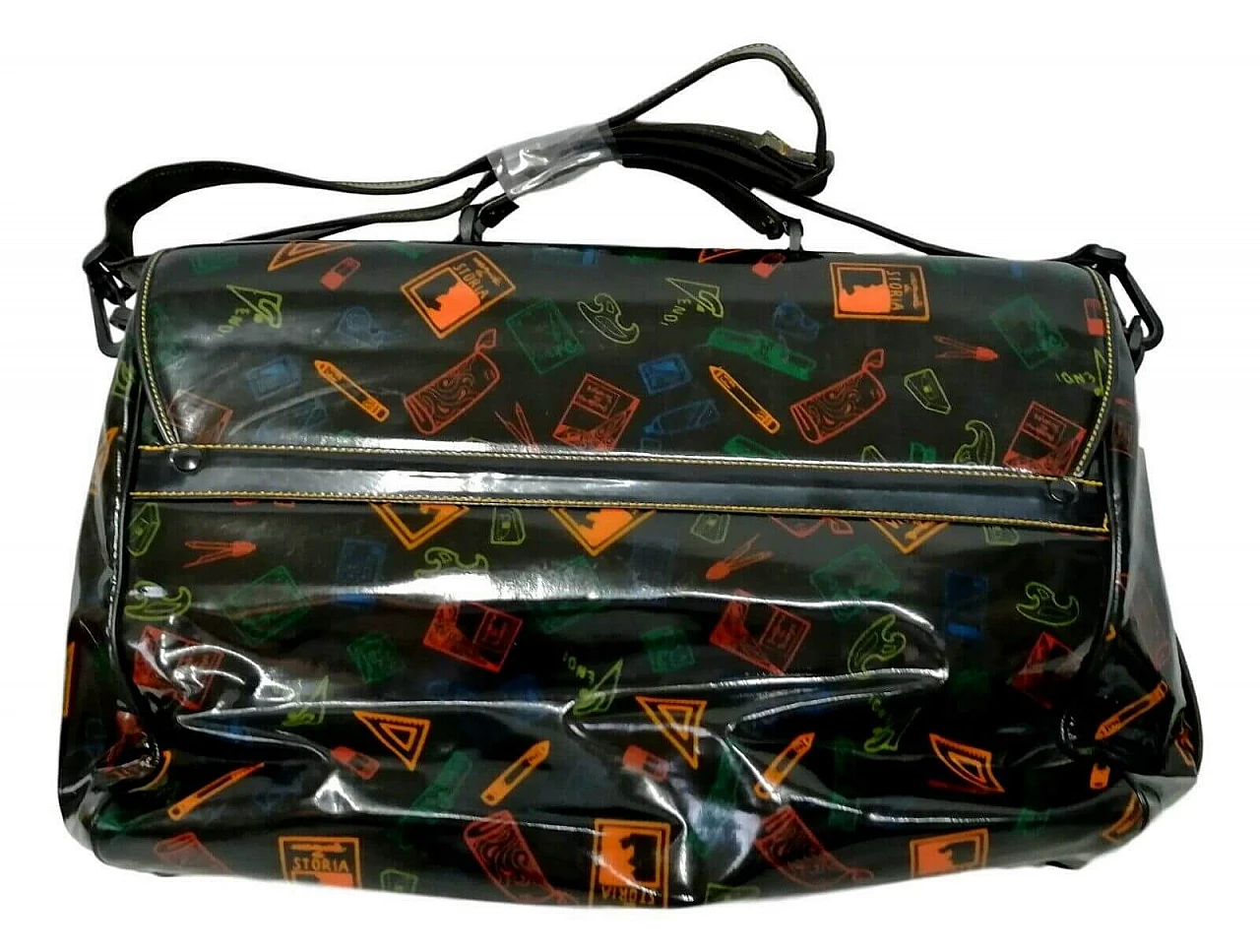 Borsa a tracolla Stiassi in vinile nero di Fendi, anni '80 1172167