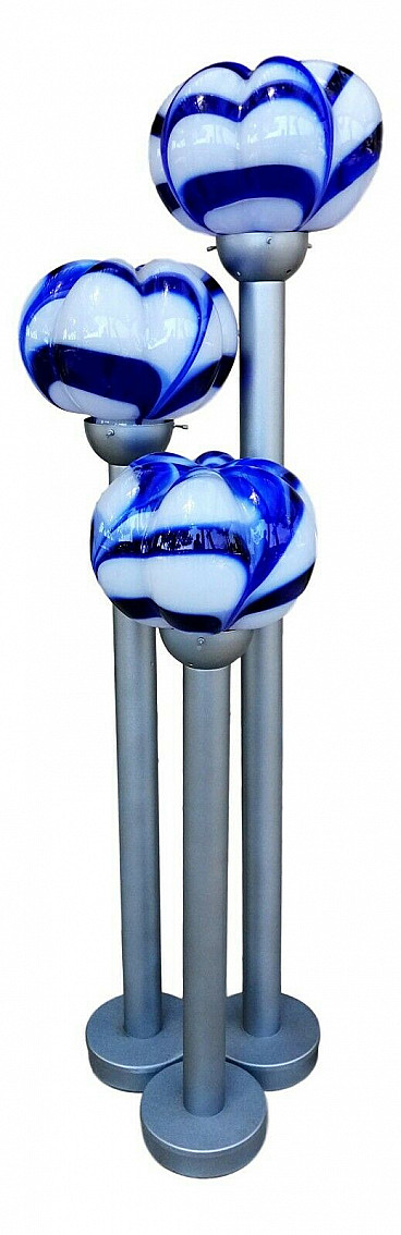 Floor lamp with variegated Murano glass by Carlo Nason, 70s
