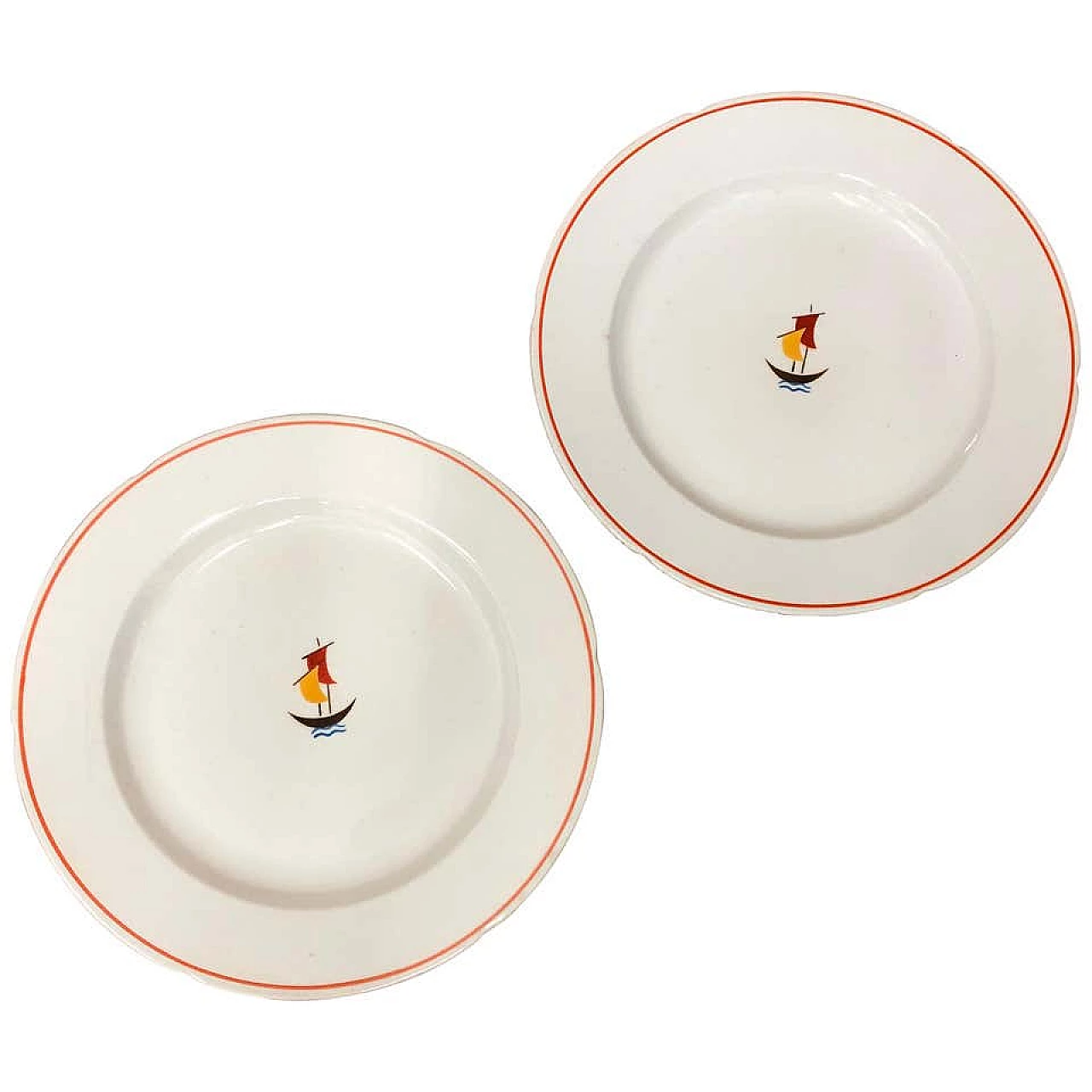 Pair of Art Deco ceramic plates by Gio Ponti for Richard Ginori, 30s 1172477