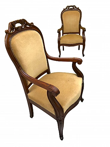 Pair of Carlo X mahogany armchairs, 800