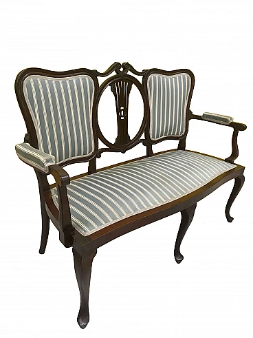 Divano piccolo da conversazione  stile Liberty in mogano, fine ’800