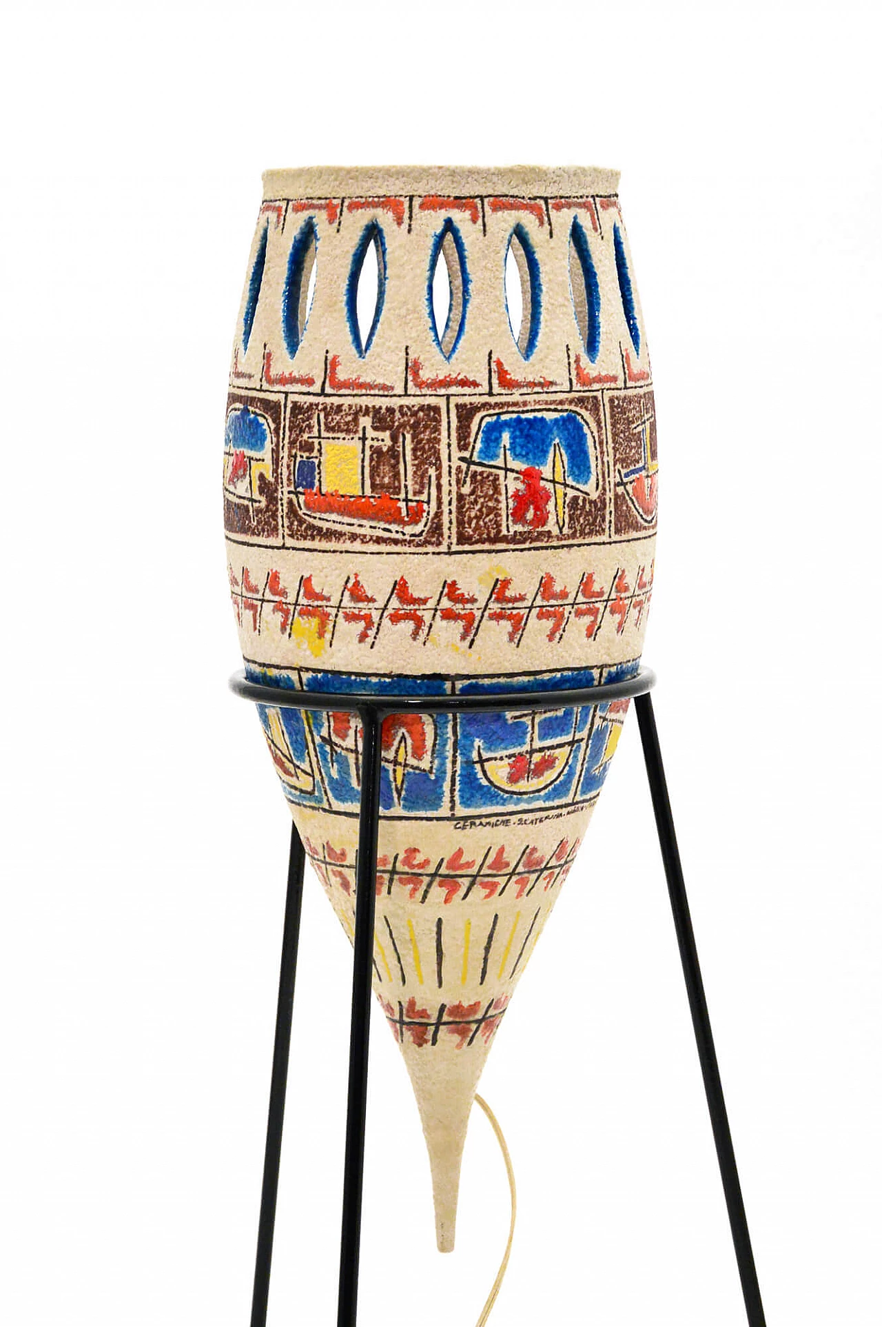 Lampada da terra in ceramica, anni '50 1173806