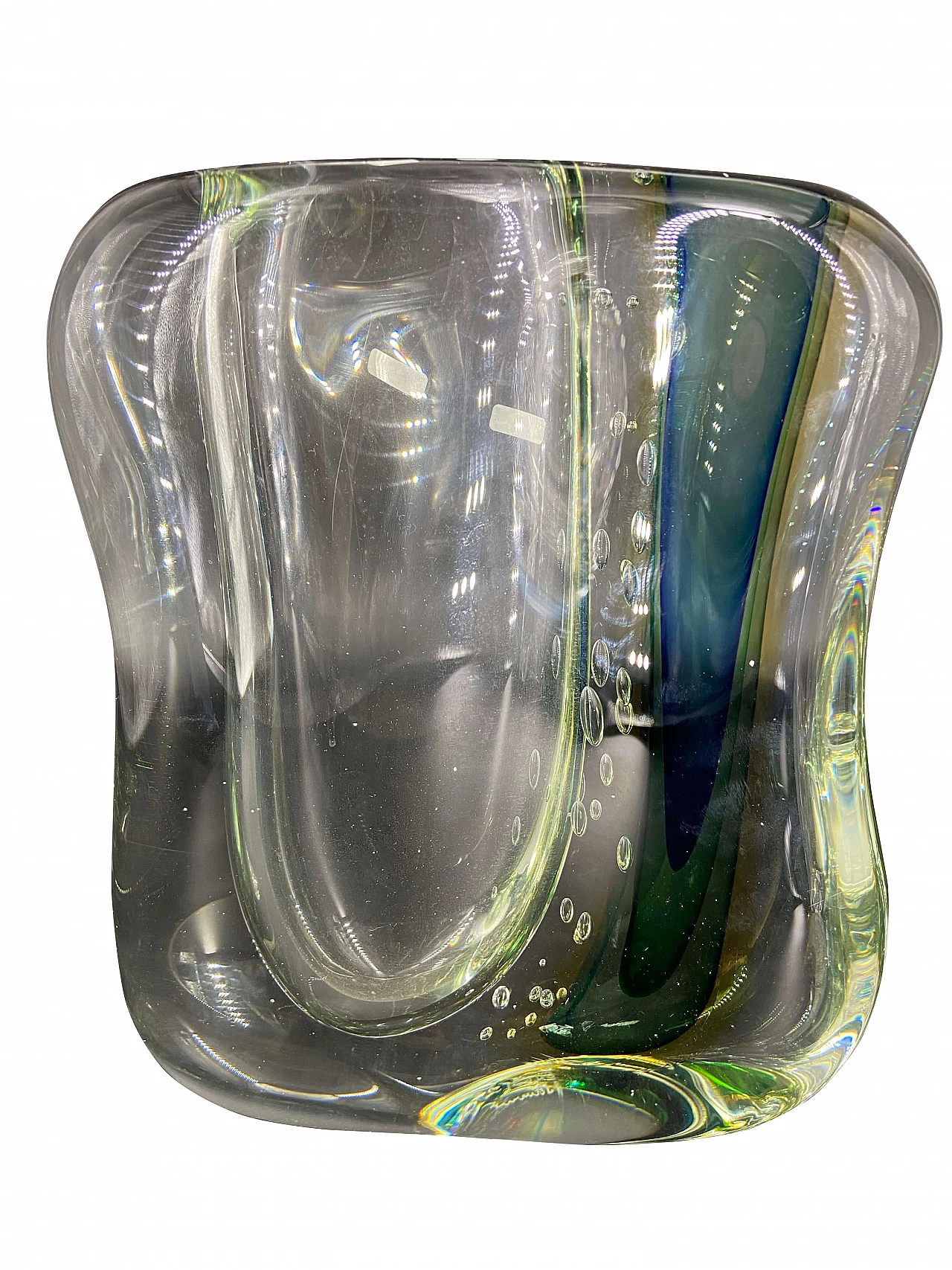 Murano submerged glass vase signed by Michele Onesto, 80's 1173908