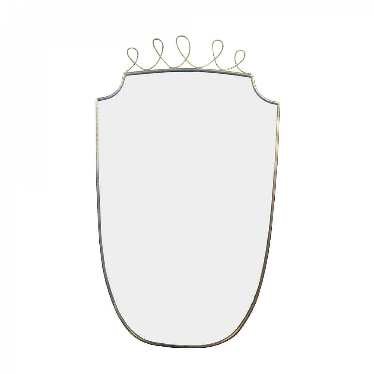 Brass and wood mirror, 60s 1173912