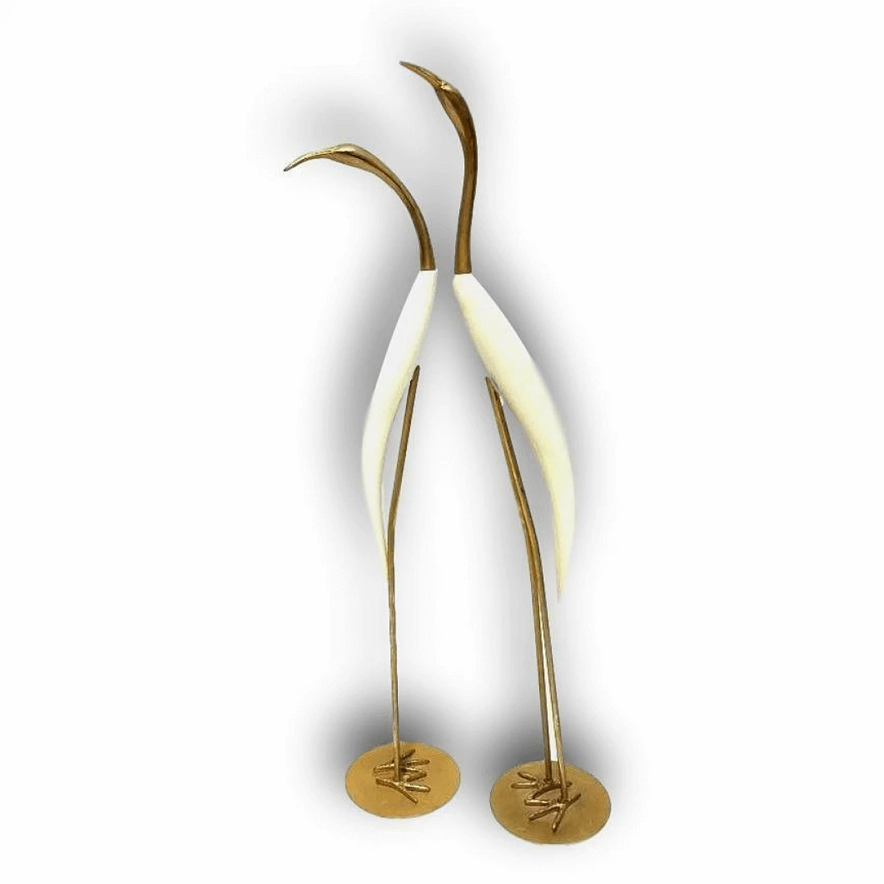 Pair of wood and brass sculptures by De Stijl Florence, 70s 1173962